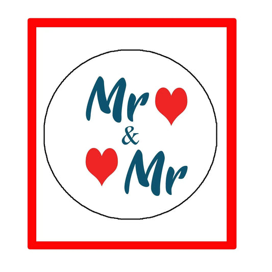 Mr and Mr 1.25-inch Pinback Button, backpacks (blue) Default Title