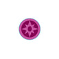 1.25-inch purple star pinback button with aqua border