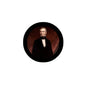 James K. Polk P pinback button with circular black frame and portrait