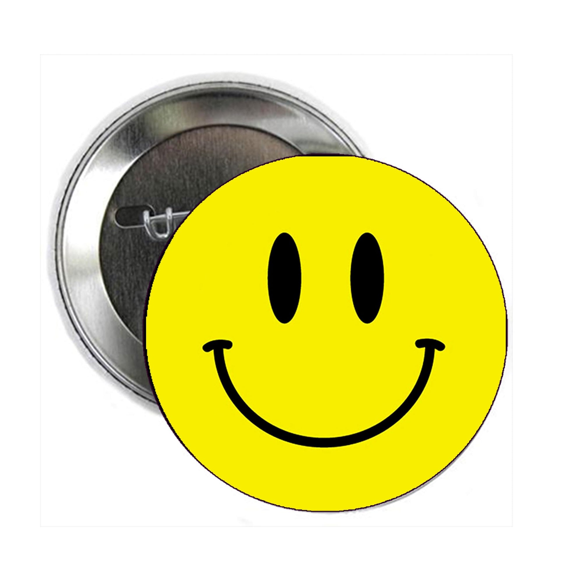 3 Pcs Set Smiley Face Classic Smile Yellow Badge Pinback Button Pin Pinback Brooch 2.25-inch Default Title