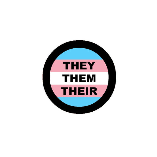 They Them Their 2.25-inch Pinback Badge LGBT Flag Default Title