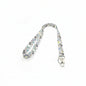 Gray character-print lanyard with metal clip and keyring hook
