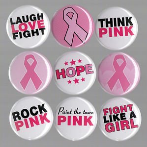 9 Pcs Breast Cancer Pinback 1.25-inch Default Title