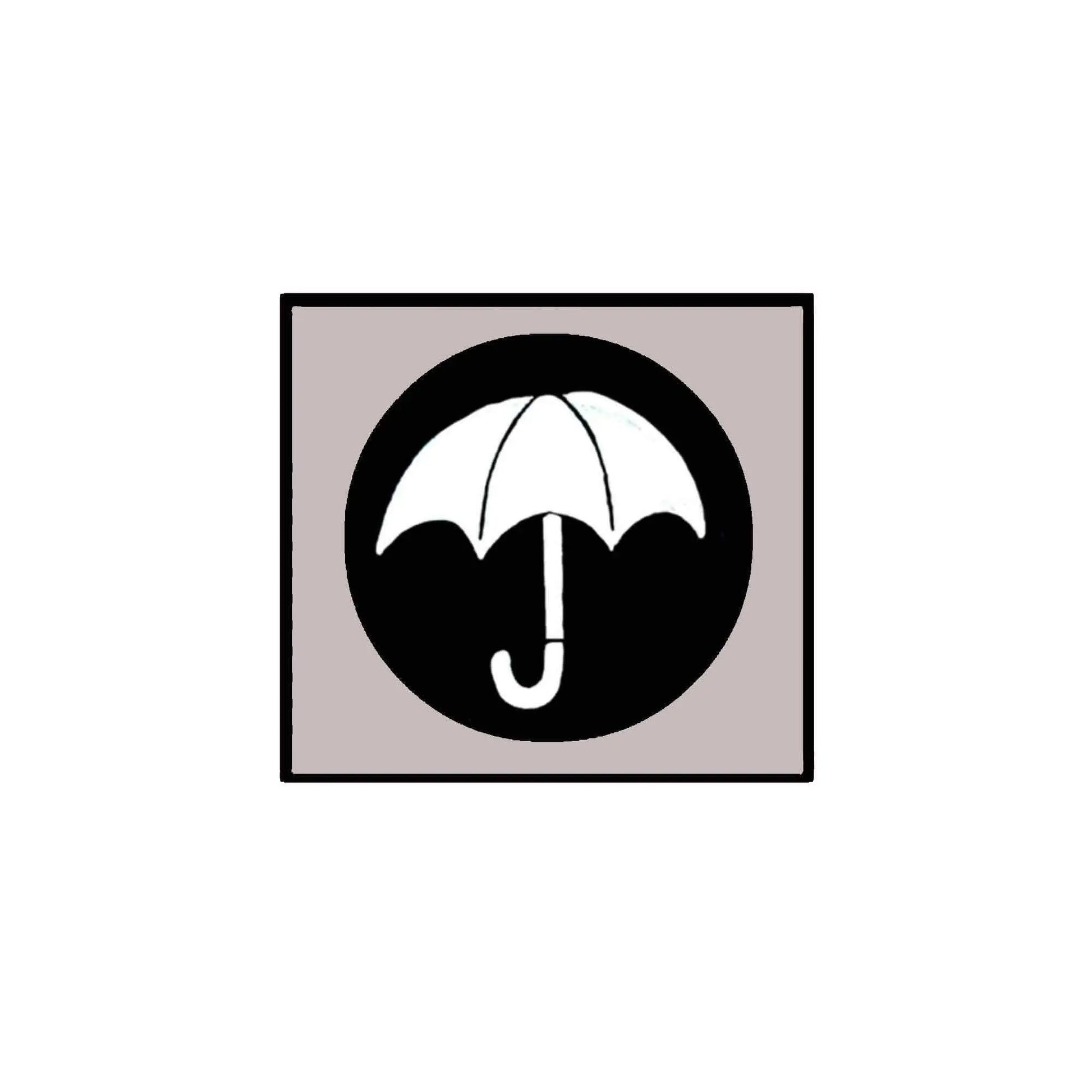 1.25-inch pinback umbrella button with black umbrella icon