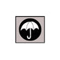 1.25-inch pinback umbrella button with black umbrella icon