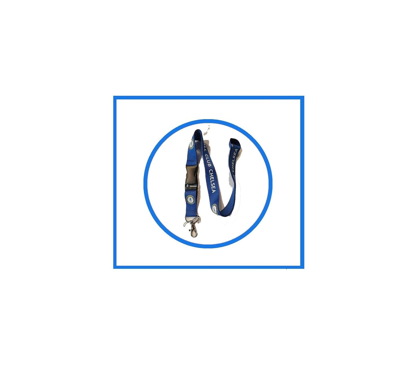 Team Lanyard Keychain Holder White Blue Default Title