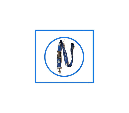 Team Lanyard Keychain Holder White Blue Default Title