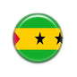 Round Santo Tome and Principe flag fridge magnet with black star