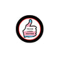 Circular political enamel pin with raised-fist hand and 'TRANS LIVES MATTER' text.