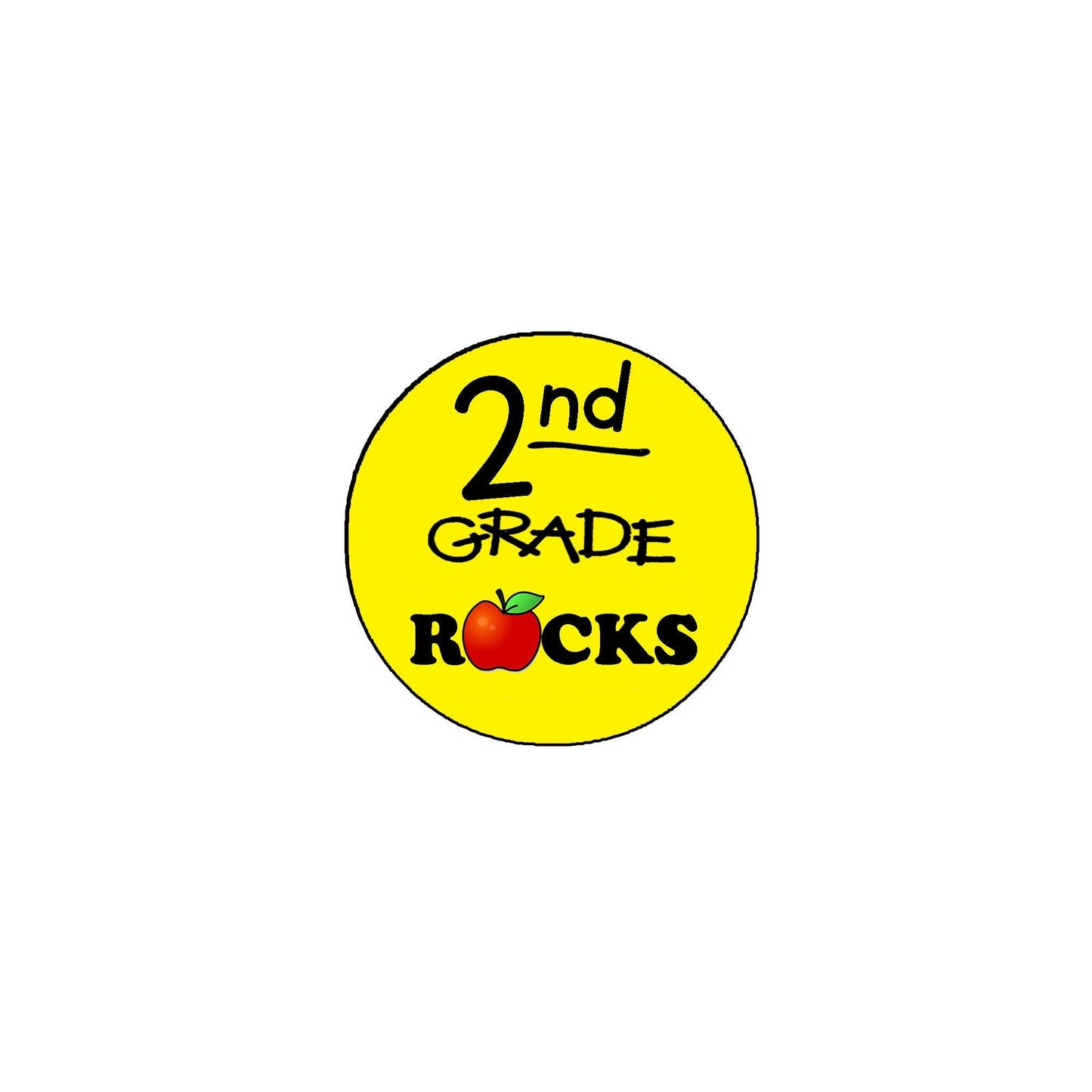 Second Grade Rock Pinback 2.25" Brooch