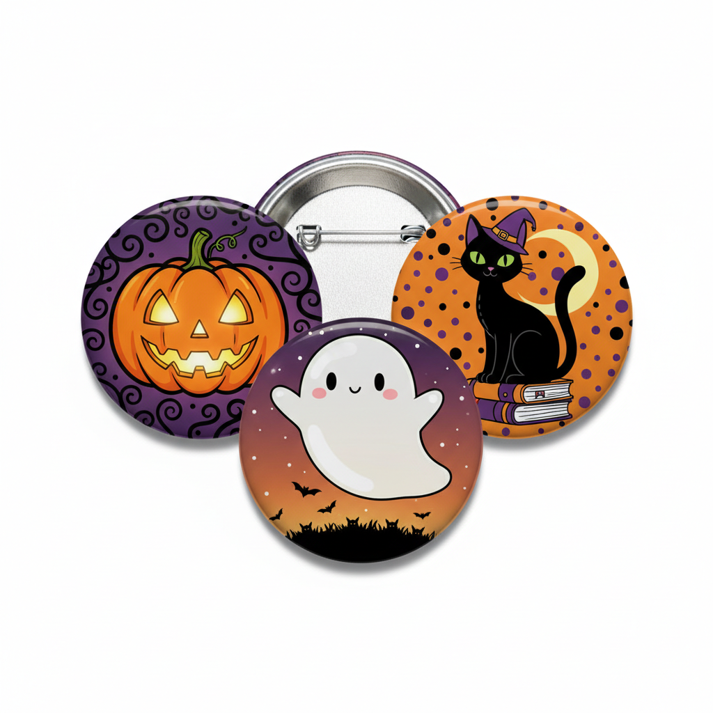 3 Pcs Extra Spooky Cute Halloween Pinback 2.25-inch