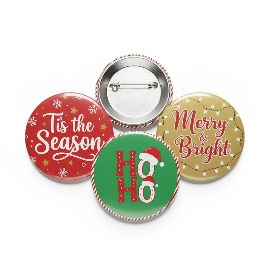 3 Pcs Festive Sayings Pinback 2.25-inch