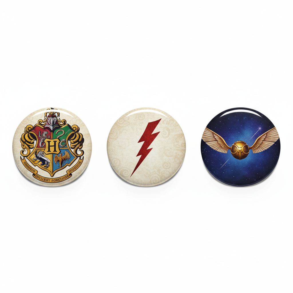 3 Pcs Harry Potter Pinback 2.25-inch