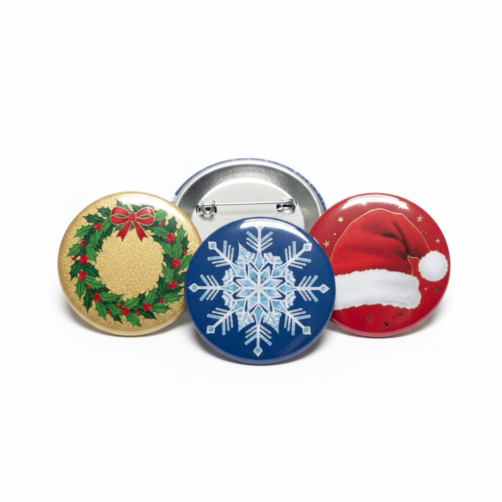 3 Pcs Holiday Pinback 2.25-inch