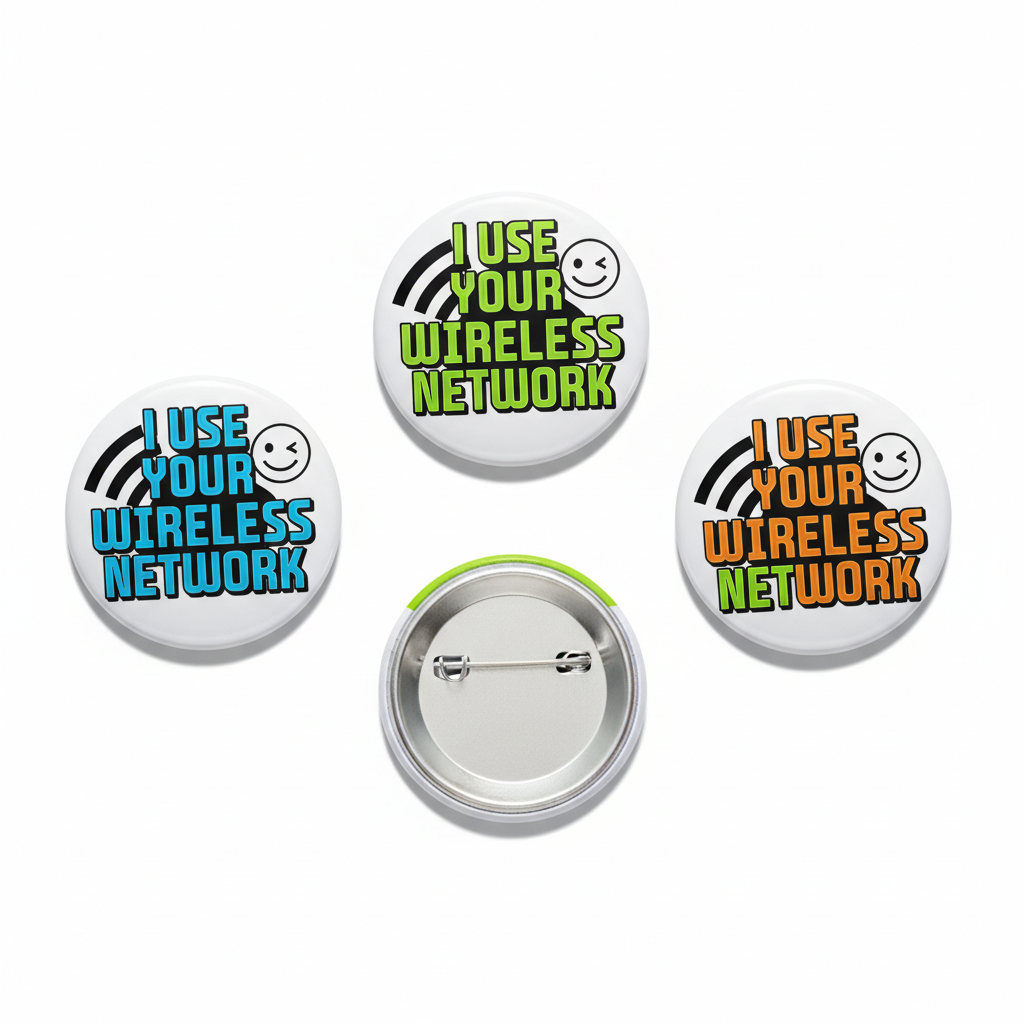 3 Pcs I use your Wireless Network Pinback 2.25-inch