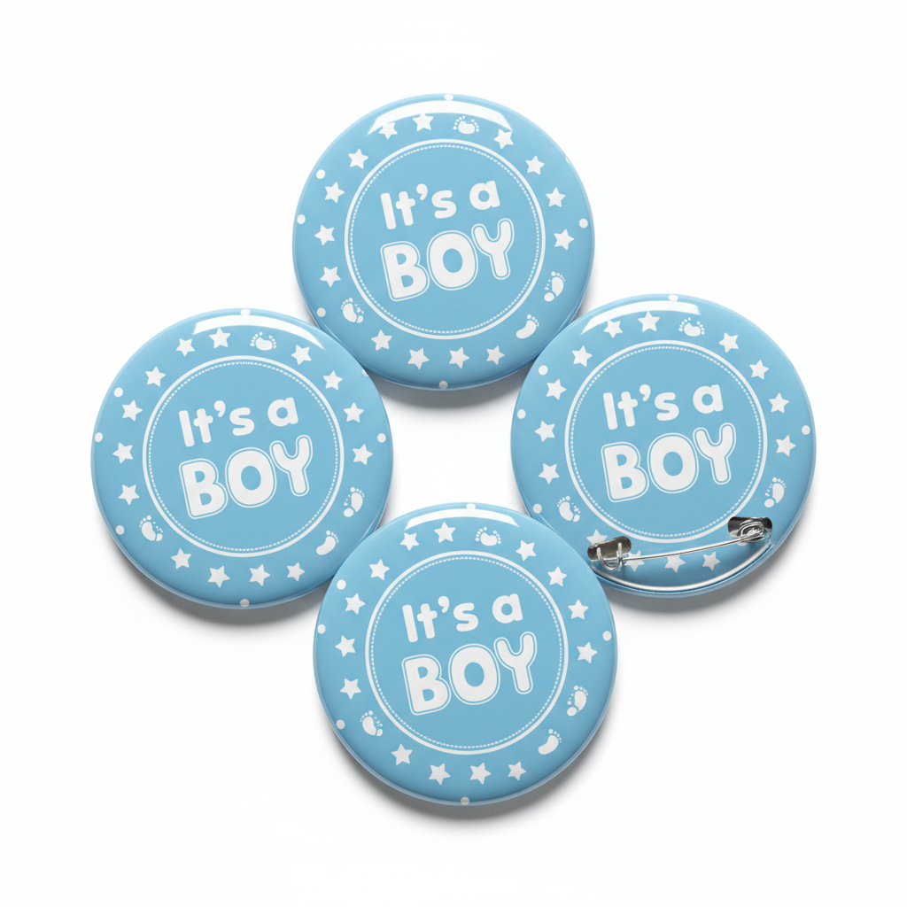 3 Pcs Its a BOY Button Pinback 2.25-inch