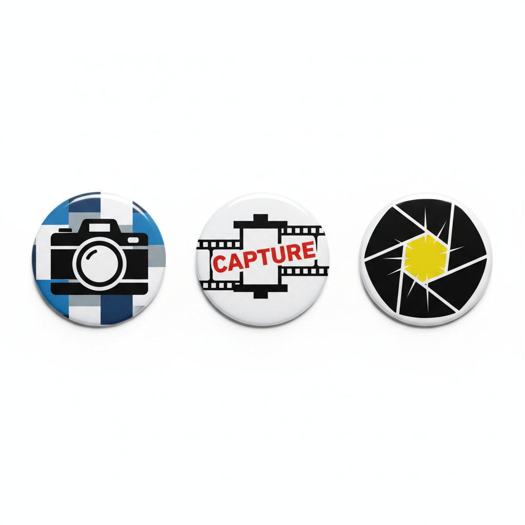 3 Pcs Photographer Button Pinback 2.25-inch