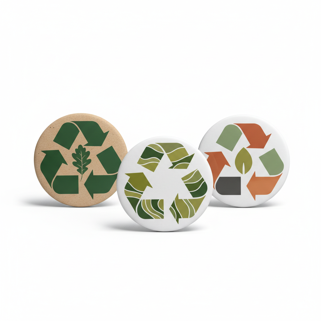 3 Pcs Recycle Pinback 2.25-inch