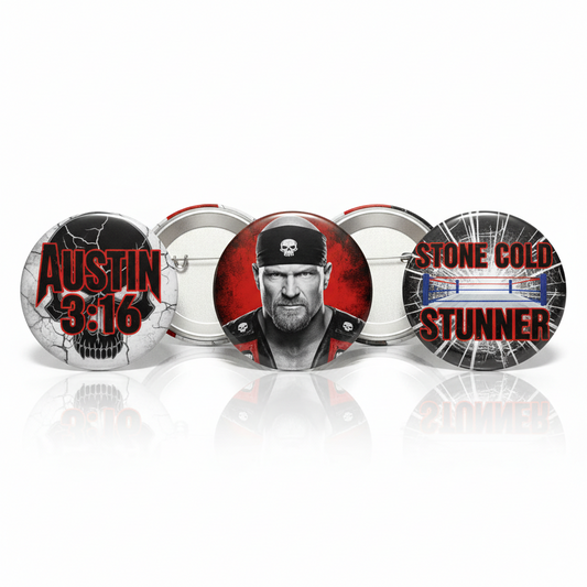 3 Pcs Stone Cold Steve Austin 1.25-inch Pinback