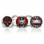 Set of three round 1.25-inch pinback buttons with Stone Cold Austin graphics