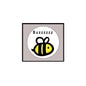 2.25-inch bee pinback button with yellow-and-black bumblebee and 'Buzzzzzz' text