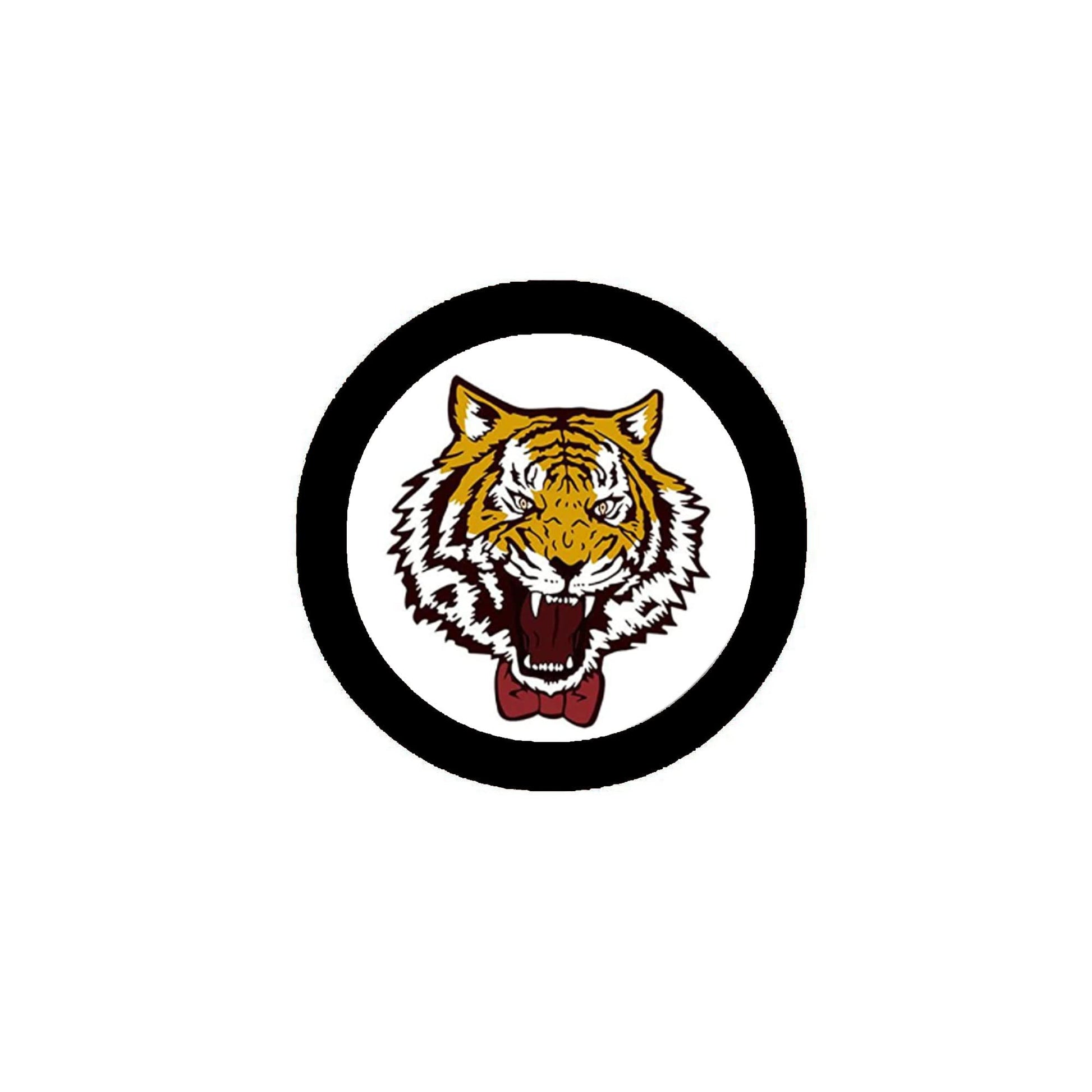 Tiger with Bow Pinback Badge 2.25-inch Default Title
