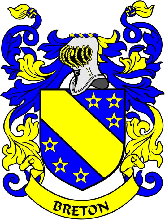 Breton Family Crest 3-inch Coat of Arms Fridge Pinback Round Default Title