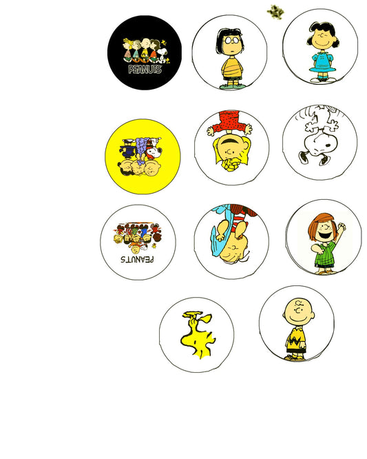 Set of 9 Magnets Adorable Children and Mascots 1.25-inch Peanut Default Title