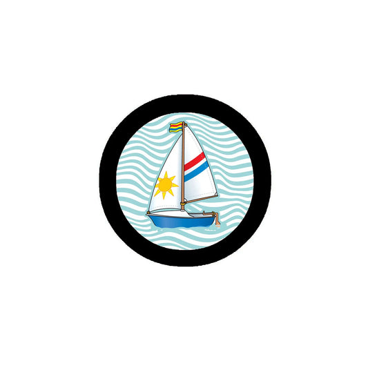Sail Boat Button Badge 2.25-inch Pinback Badge Default Title