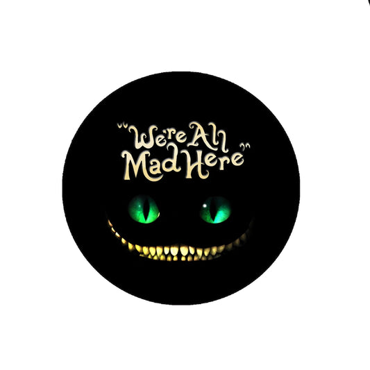 We are All Mad Here Badge Reels Cute Felt Retractable Badge Reels Themed Badge Holders Gift for Nurses Doctors ID Badges Name Cards Lanyards Holidays 1.45"