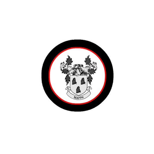 Booth Family Crest 3" Coat of Arms Fridge Round Magnet