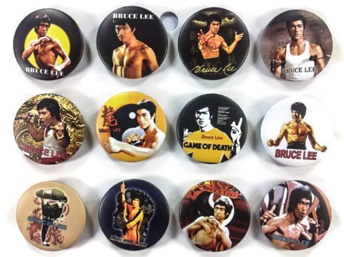 BRUCE LEE Jeet Kune Do HK 1 Awesome Quality Lot 12 New Pins Buttons Badge 1.25"