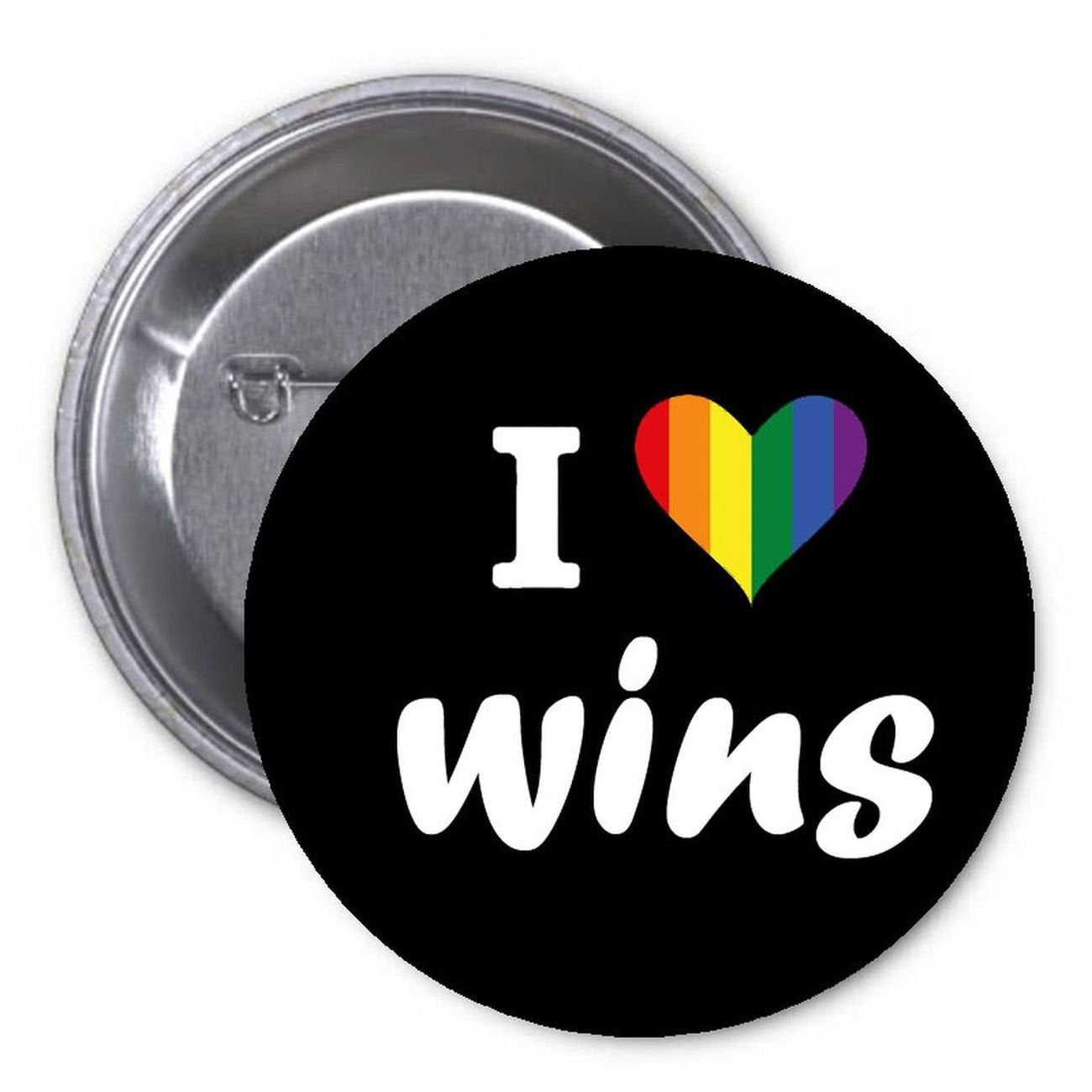 I Love Wins Rainbow Pinback 1.25-inch Default Title