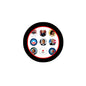 Set of 7 Barack Obama presidential portrait pins in round display
