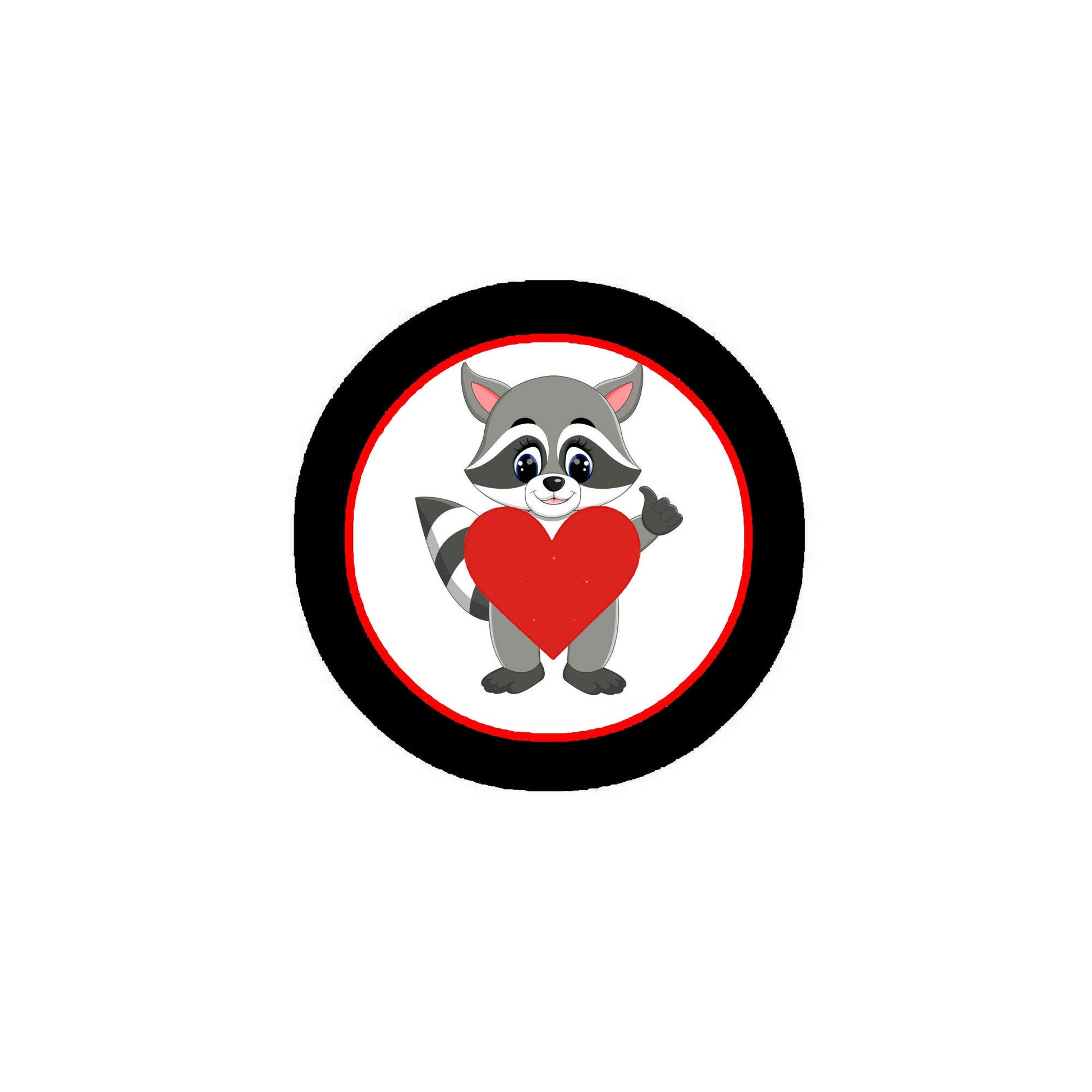 Raccoon Cartoon Pinback 2.25-inch Default Title