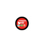 Woodstock 40 circular pinback button, black border with red and white festival graphic