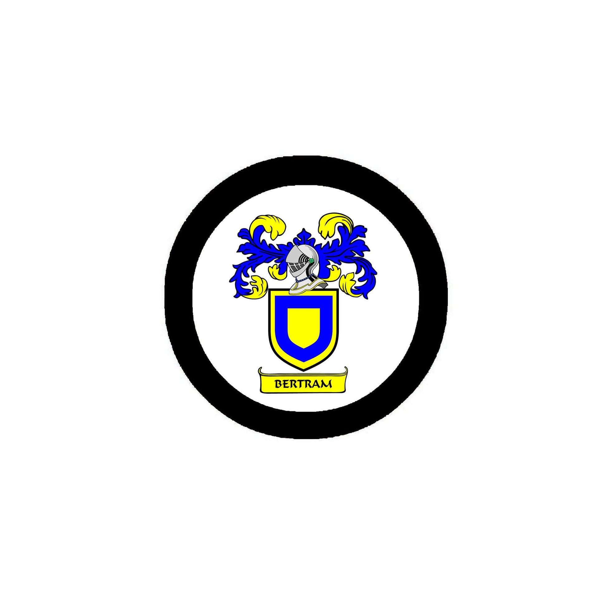 Bertram Family Crest 3-inch Coat of Arms Fridge Round Magnet Default Title