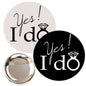 Yes! I do wedding pinback buttons with diamond ring, black and light designs