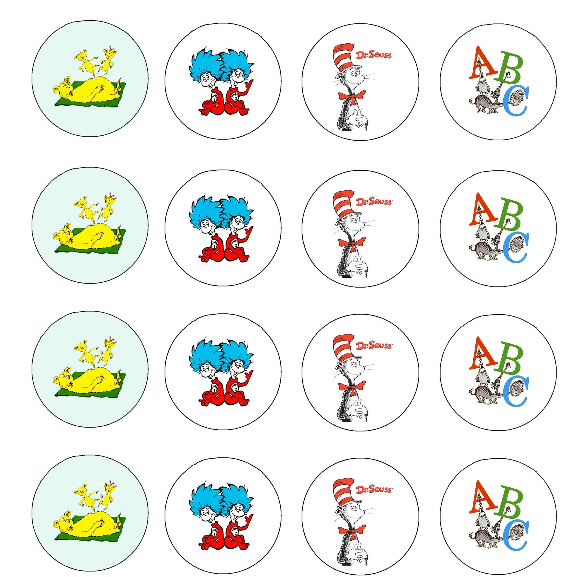 Set of 32 DR. SEUSS Pinback Buttons 1.25-inch Pins Cat in the Hat Default Title
