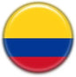 Colombia flag retractable reel, round yellow-blue-red face