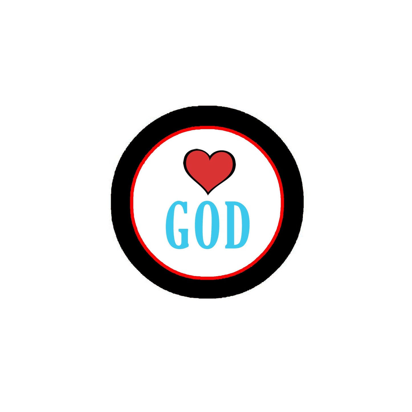 I Love God Religious Christian Faith Style 2.25-inch Pinback Default Title