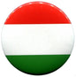 Round Hungary flag pinback button with red, white, and green sections