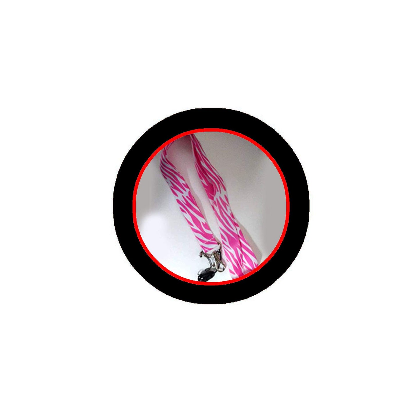 Zebra Pink Animal Printing Lanyard Keychain Holder Default Title