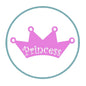 Princess pink crown pin-back badge, 1.25-inch round