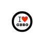 2.25-inch GBBO pinback badge with black ring, red heart, and “I ♥ GBBO”