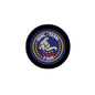 Round blue and yellow SEAL Team 4 enamel lapel pin, 2.25-inch, pinback