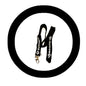 Black and white lanyard with metal clip and printed straps
