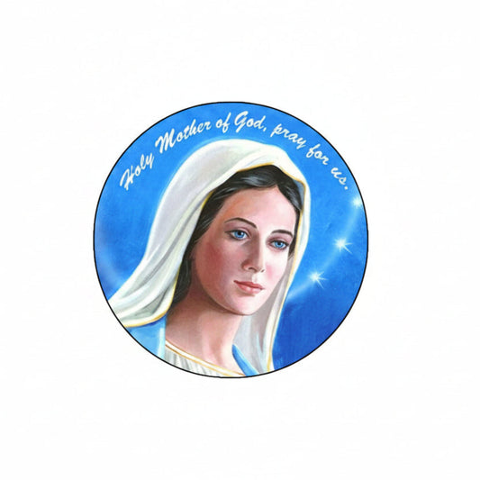 Holy Mother of God Pray for Us 2.25-inch Blue Default Title