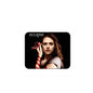 Black rounded-corner mouse pad with eclipse-themed woman and red moon graphic