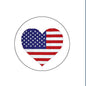 USA flag heart felt badge reel with circular frame